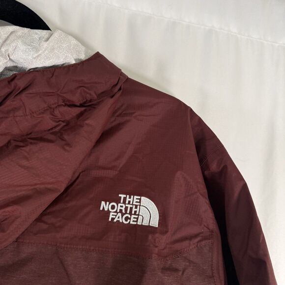 North Face Dryvent Jacket Men's Medium Burgundy Red Full Zip Hooded Zip Pits - Picture 10 of 11